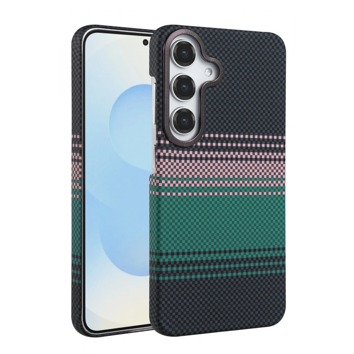 HarmonyAura Samsung Galaxy S24 FE Vega Magsafe Kapak - Yeşil