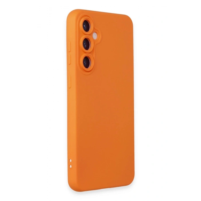 HarmonyAura  Samsung Galaxy S24 Kılıf Nano Içi Kadife Silikon - Turuncu