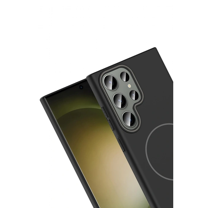 HarmonyAura Samsung Galaxy S24 Ultra Broş Magsafe Kapak - Mor