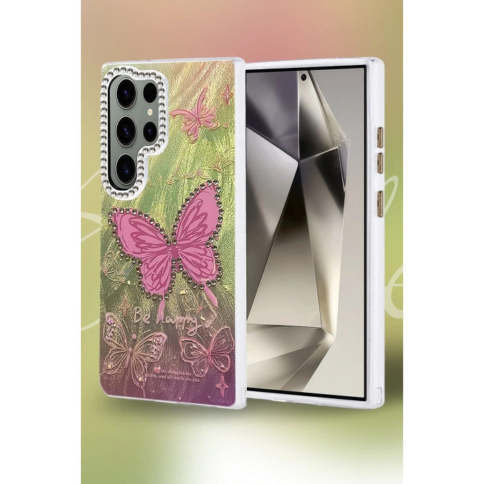 HarmonyAura Samsung Galaxy S24 Ultra Kılıf Blade Aynalı Desenli Kapak - Desen 8