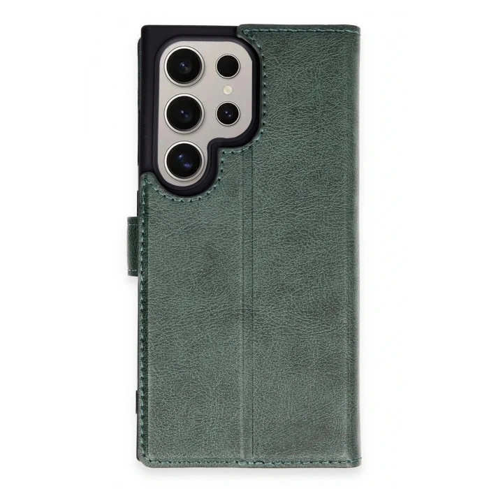 HarmonyAura  Samsung Galaxy S24 Ultra Kılıf Trend S Plus Kapaklı Kılıf - Yeşil