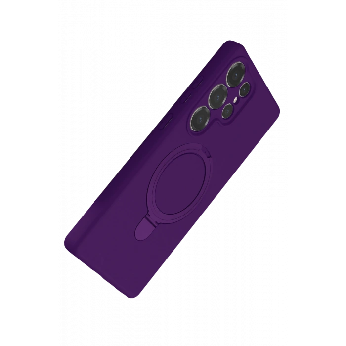 HarmonyAura Samsung Galaxy S24 Ultra Regal Magsafe Standlı Kapak - Derin Mor