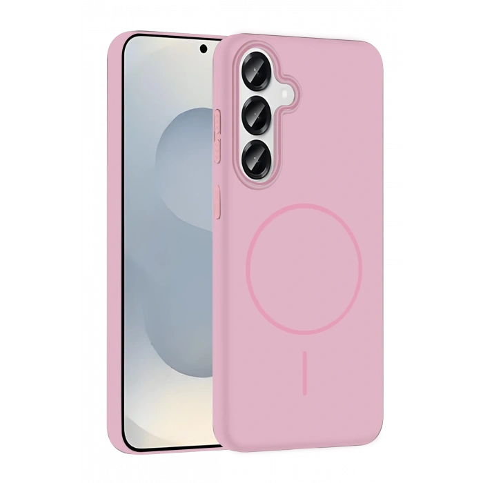 HarmonyAura Samsung Galaxy S25 Broş Magsafe Kapak - Pembe