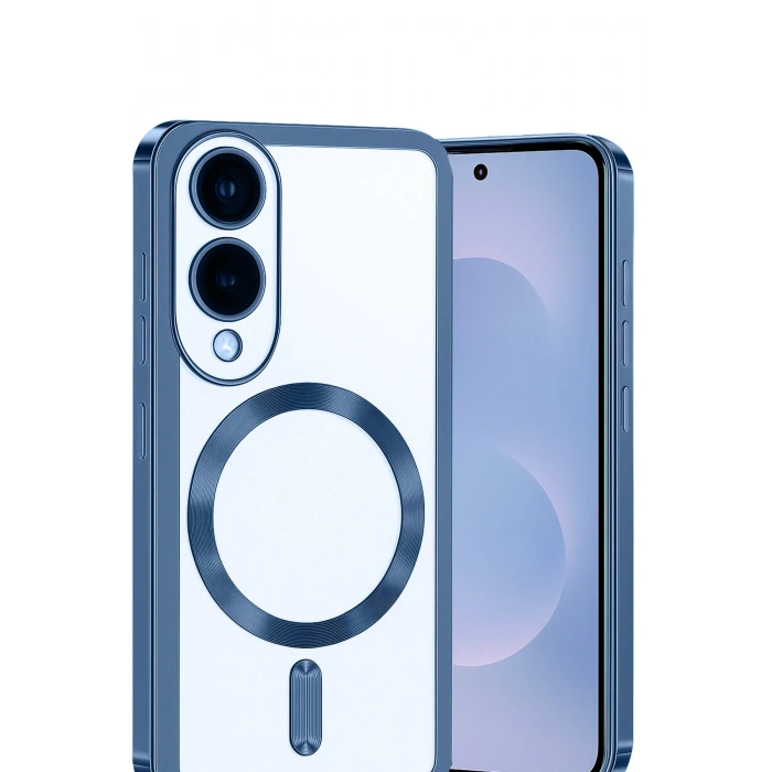 HarmonyAura Samsung Galaxy S25 Edge Kross Magneticsafe Kapak - Sierra Blue