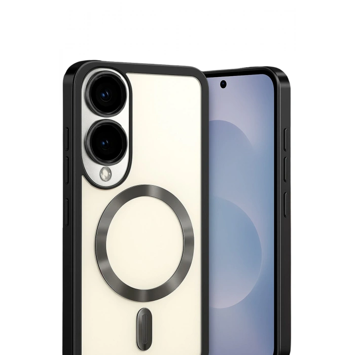 HarmonyAura Samsung Galaxy S25 Edge Kross Magneticsafe Kapak - Siyah