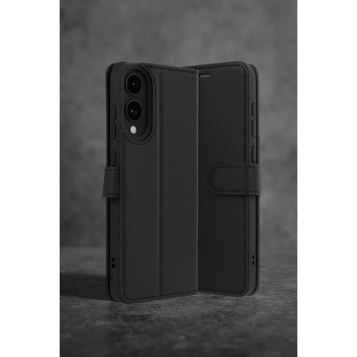 HarmonyAura Samsung Galaxy S25 Edge Trend S Plus Kapaklı Kılıf - Siyah