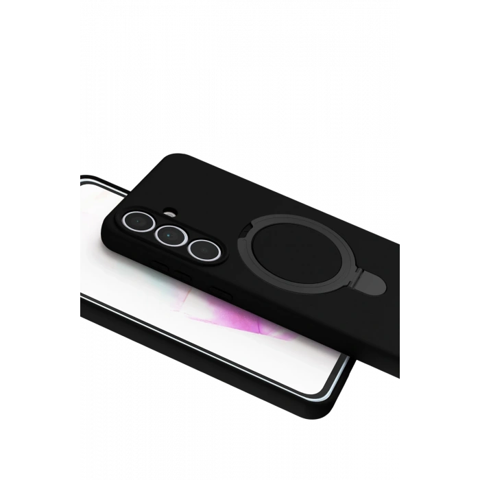 HarmonyAura Samsung Galaxy S25 FE Regal Magsafe Standlı Kapak - Siyah