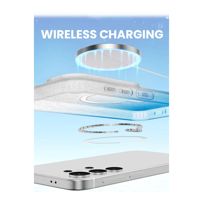 HarmonyAura Samsung Galaxy S25 Plus Pummel Shiny Magsafe Kapak - Mor