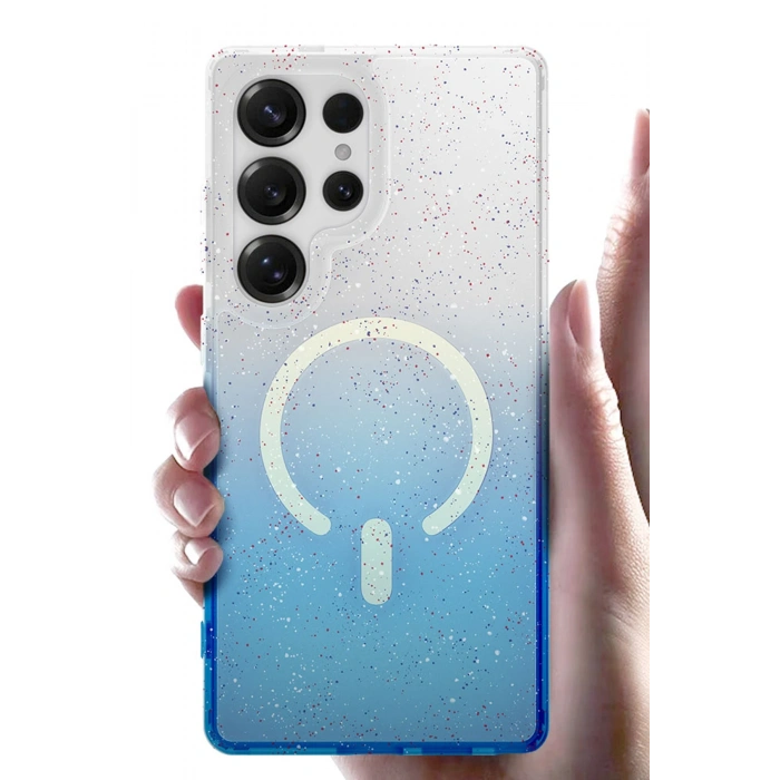 HarmonyAura Samsung Galaxy S25 Pummel Shiny Magsafe Kapak - Mor