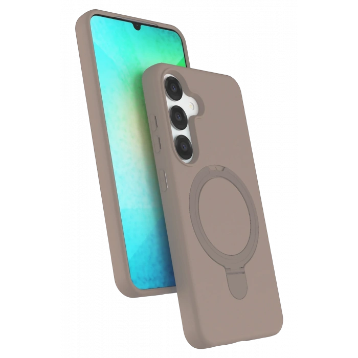 HarmonyAura Samsung Galaxy S25 Regal Magsafe Standlı Kapak - Çöl Titanyum