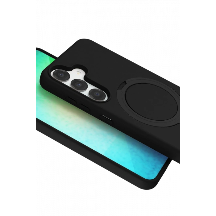 HarmonyAura Samsung Galaxy S25 Regal Magsafe Standlı Kapak - Siyah