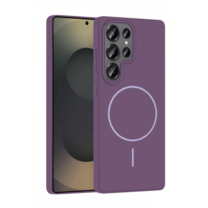 HarmonyAura Samsung Galaxy S25 Ultra Broş Magsafe Kapak - Mor