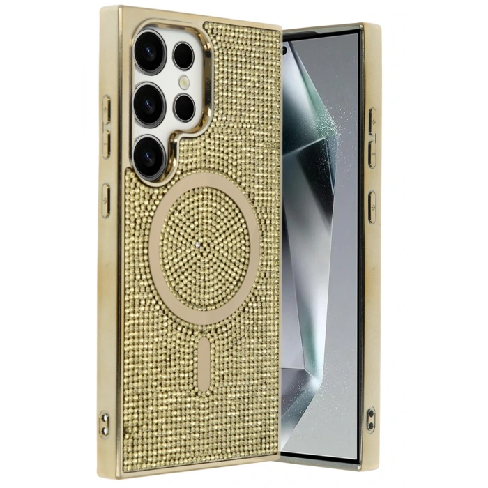 HarmonyAura Samsung Galaxy S25 Ultra Helen Magsafe Kapak - Gold