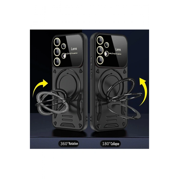 HarmonyAura  Samsung Galaxy S25 Ultra Kılıf Joy Lens Standlı Kapak - Mor