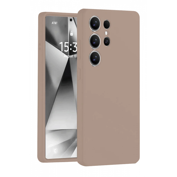 HarmonyAura Samsung Galaxy S25 Ultra Kılıf Nano içi Kadife Silikon - Pudra