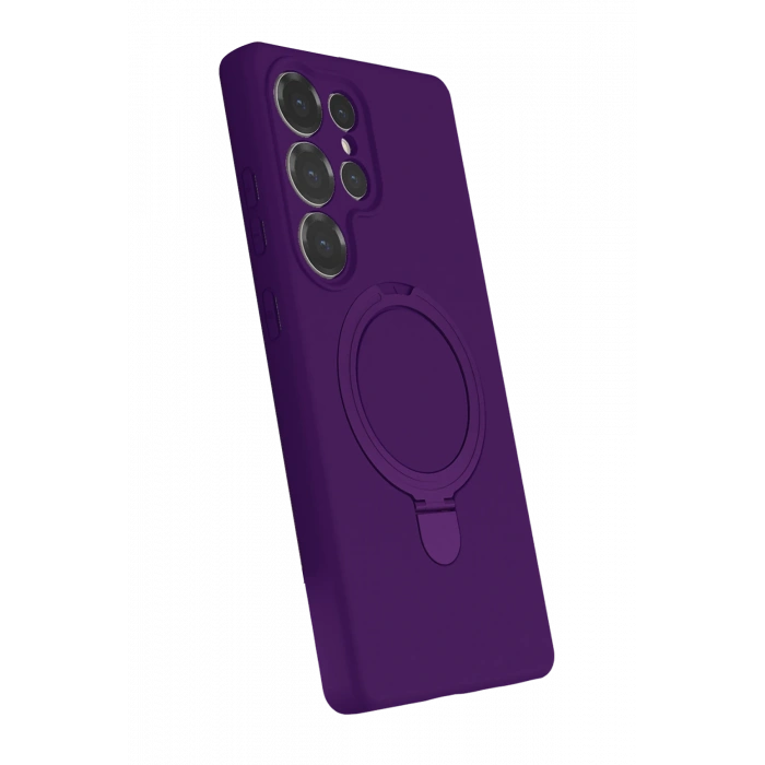 HarmonyAura Samsung Galaxy S25 Ultra Regal Magsafe Standlı Kapak - Derin Mor