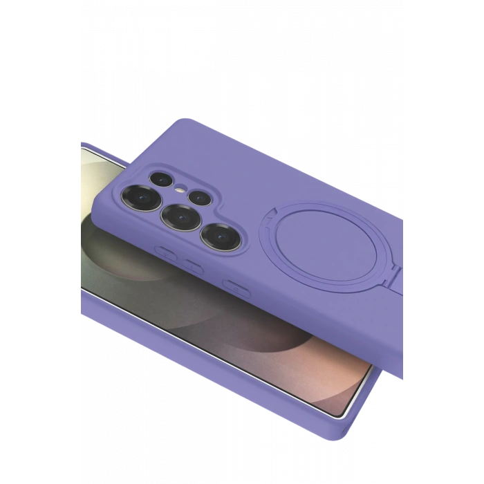 HarmonyAura Samsung Galaxy S25 Ultra Regal Magsafe Standlı Kapak - Lila