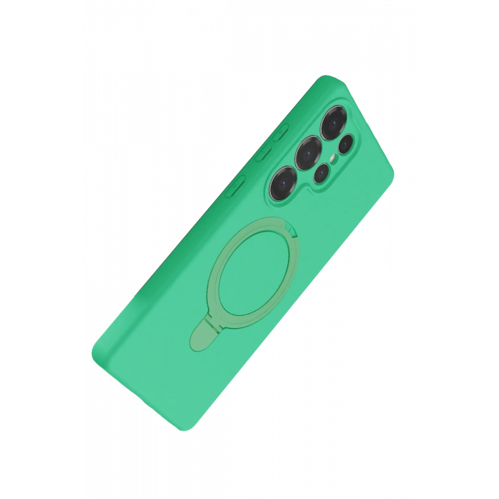 HarmonyAura Samsung Galaxy S25 Ultra Regal Magsafe Standlı Kapak - Yeşil