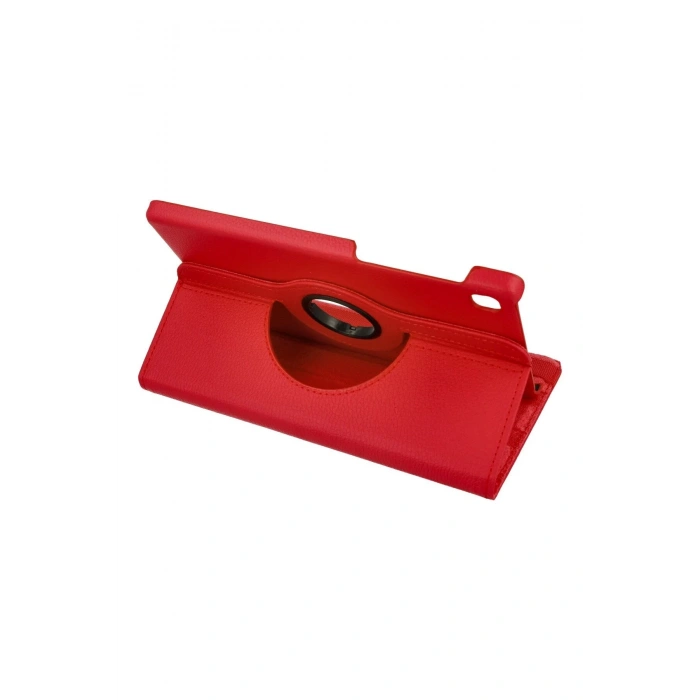 HarmonyAura  Samsung Galaxy T220 Tab A7 Lite 8.7 Kılıf 360 Tablet Deri Kılıf - Kırmızı