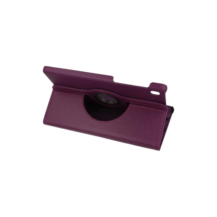 HarmonyAura  Samsung Galaxy T220 Tab A7 Lite 8.7 Kılıf 360 Tablet Deri Kılıf - Mürdüm