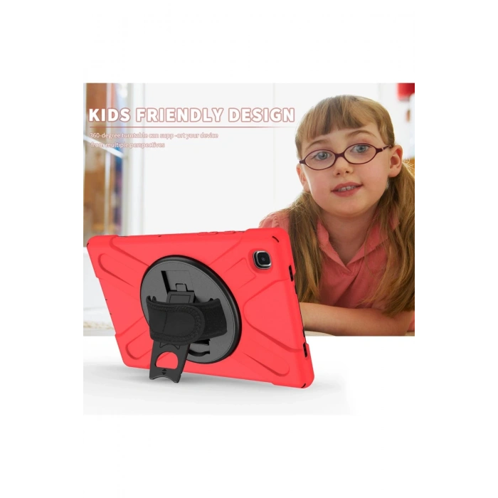 HarmonyAura  Samsung Galaxy T220 Tab A7 Lite 8.7 Kılıf Amazing Tablet Kapak - Kırmızı