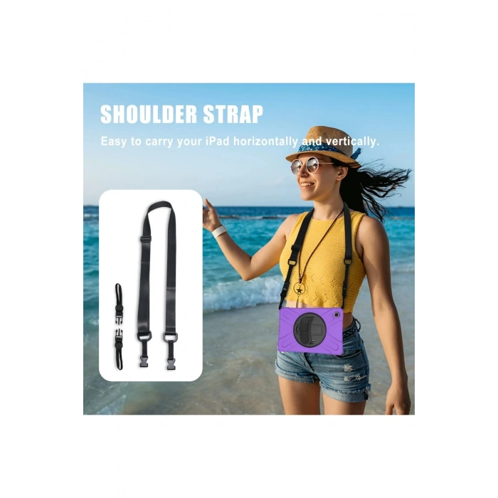 HarmonyAura  Samsung Galaxy T220 Tab A7 Lite 8.7 Kılıf Amazing Tablet Kapak - Mor