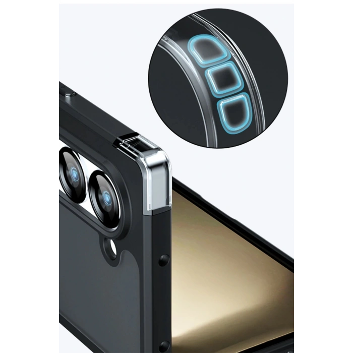 HarmonyAura  Samsung Galaxy Z Fold 5 Kılıf Blur Fold Kapak - Siyah