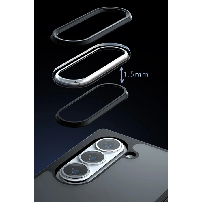 HarmonyAura  Samsung Galaxy Z Fold 5 Kılıf Blur Fold Kapak - Siyah