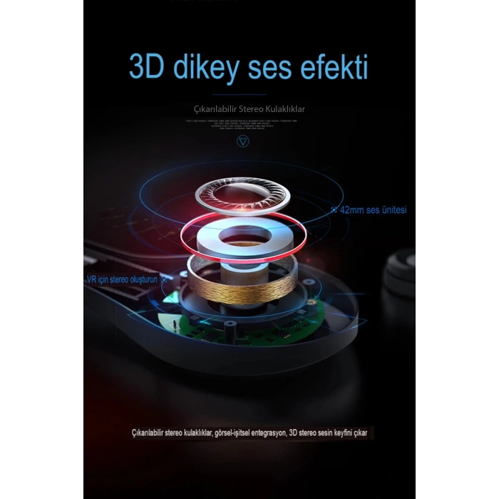 HarmonyAura  Shinecon Sc-g02ed 3d Sanal Gerçeklik Gözlüğü - Siyah