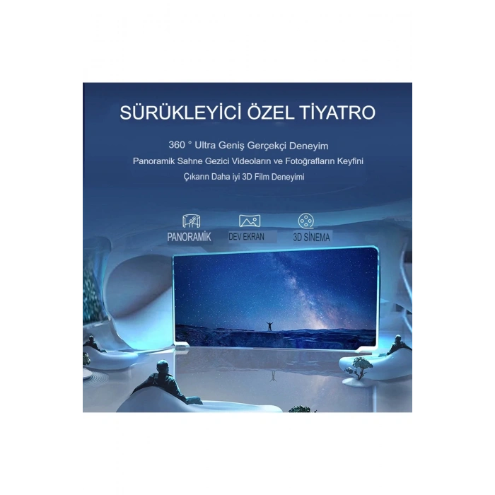 HarmonyAura  Shinecon Sc-g07e 3d Sanal Gerçeklik Gözlüğü - Siyah