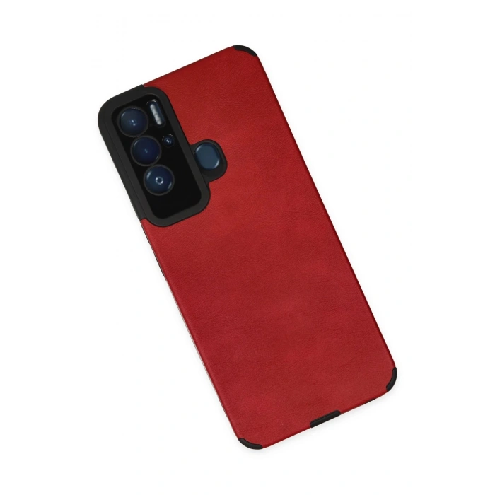 HarmonyAura  Tecno Pova Neo Kılıf Loop Deri Silikon - Kırmızı