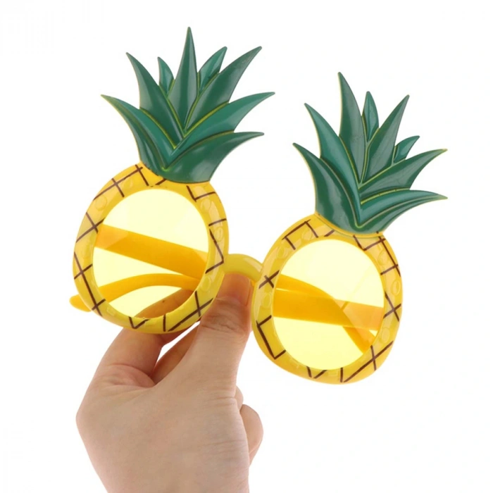HarmonyAura Tropikal Hawaii Ananas Şekilli Parti Gözlüğü 9.5 x 14 cm