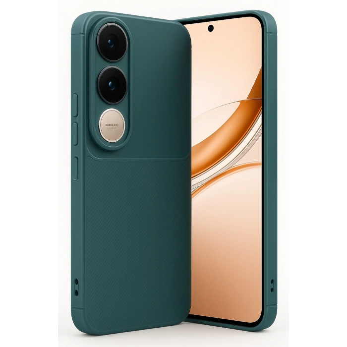 HarmonyAura Vivo V50 Lite 4G Auto Focus Karbon Kapak - Koyu Yeşil