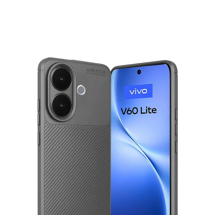 HarmonyAura Vivo V60 Lite Auto Focus Karbon Kapak - Gri