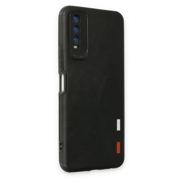 HarmonyAura  Vivo Y11s Kılıf Loop Deri Silikon - Siyah