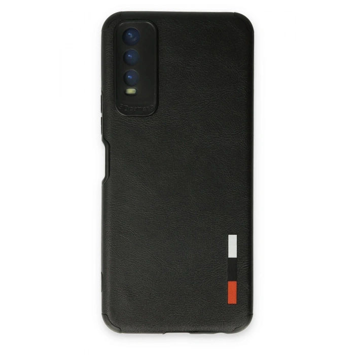 HarmonyAura  Vivo Y11s Kılıf Loop Deri Silikon - Siyah