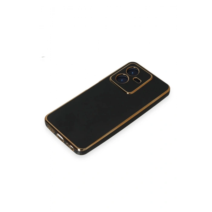 HarmonyAura  Vivo Y22 2022 Kılıf Volet Silikon - Siyah