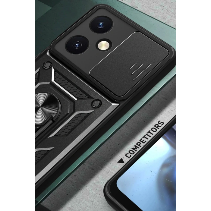 HarmonyAura  Vivo Y27 Kılıf Pars Lens Yüzüklü Silikon - Gold