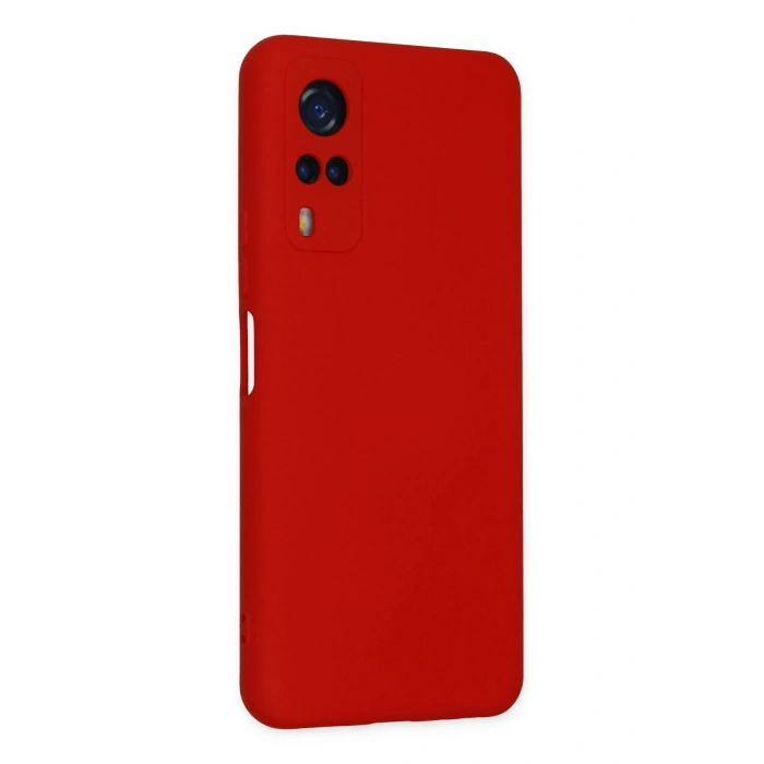HarmonyAura  Vivo Y53s Kılıf Nano Içi Kadife Silikon - Kırmızı