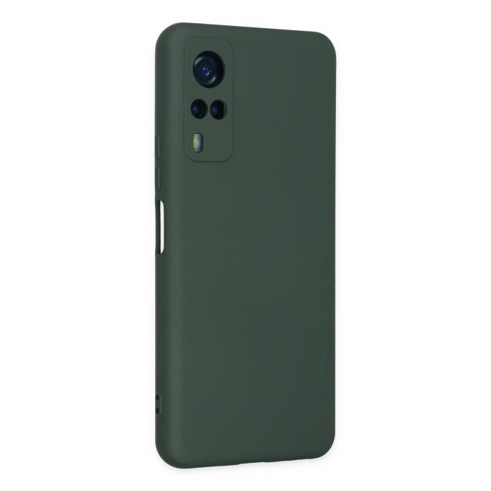 HarmonyAura  Vivo Y53s Kılıf Nano Içi Kadife Silikon - Koyu Yeşil