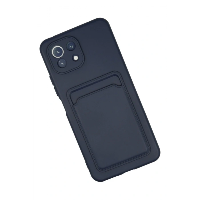 HarmonyAura  Xiaomi Mi 11 Kılıf Kelvin Kartvizitli Silikon - Lacivert