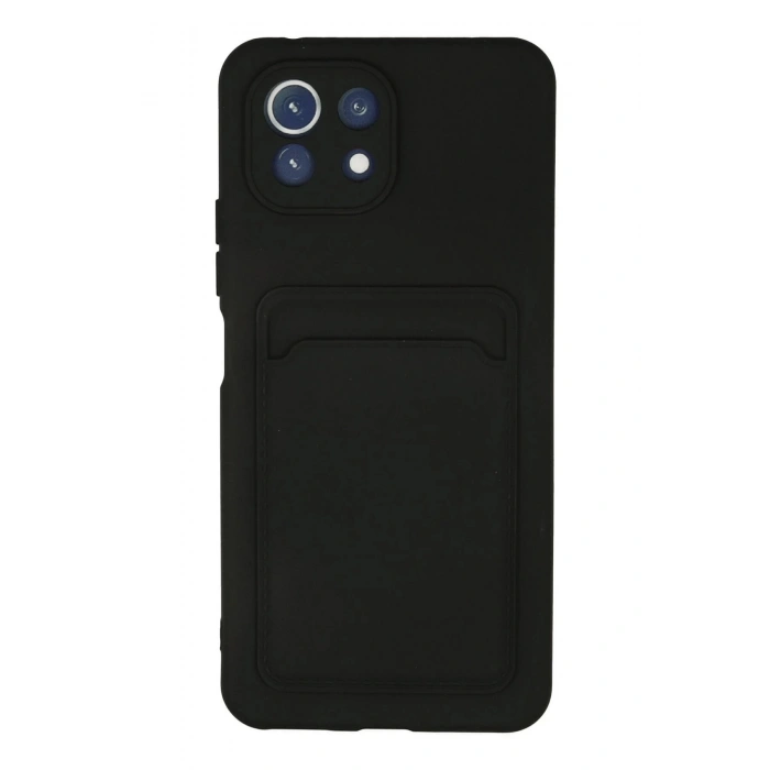 HarmonyAura  Xiaomi Mİ 11 Lite Kılıf Kelvin Kartvizitli Silikon - Siyah