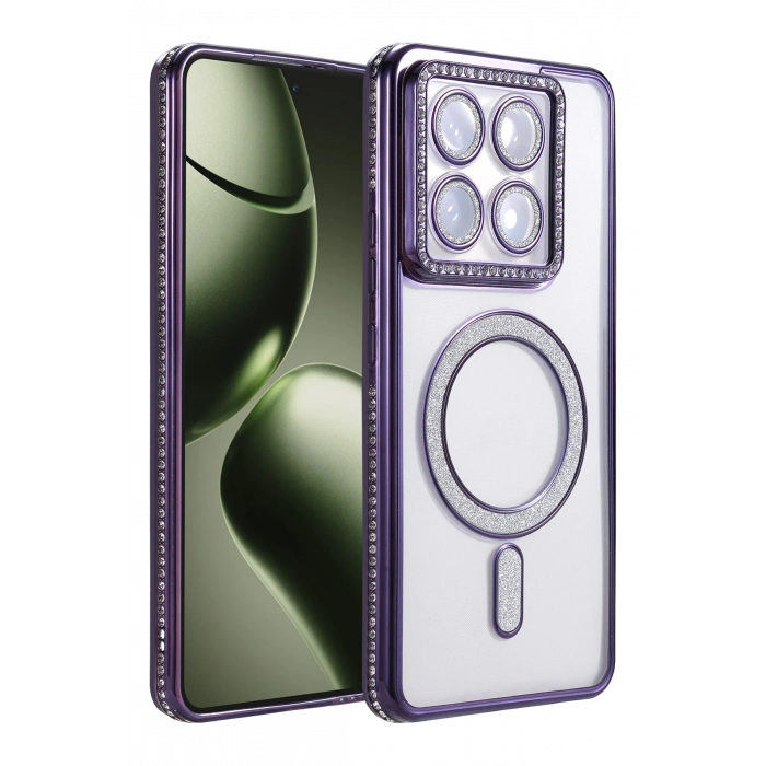 HarmonyAura Xiaomi Mi 14T Pro Joke Simli Magneticsafe Kılıf - Derin Mor