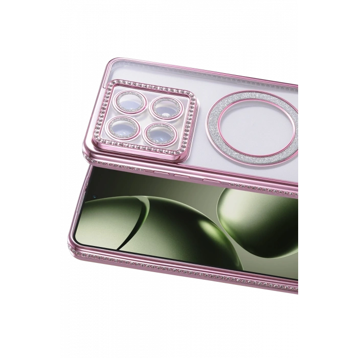 HarmonyAura Xiaomi Mi 14T Pro Joke Simli Magneticsafe Kılıf - Pembe