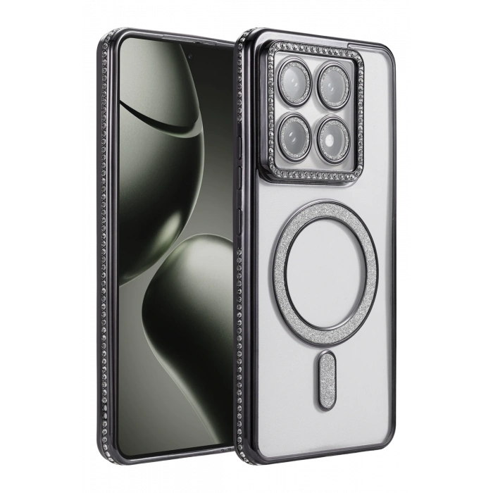 HarmonyAura Xiaomi Mi 14T Pro Joke Simli Magneticsafe Kılıf - Siyah