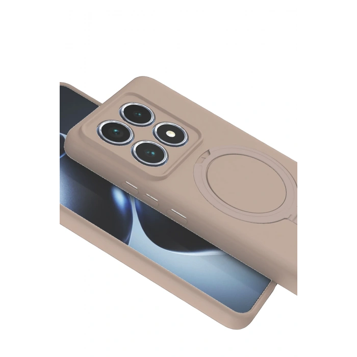 HarmonyAura Xiaomi Mi 14T Pro Regal Magsafe Standlı Kapak - Çöl Titanyum