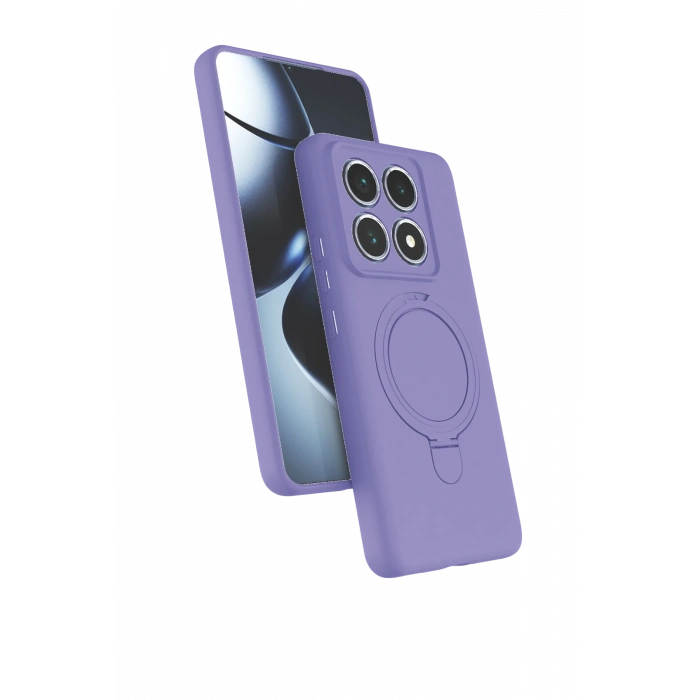 HarmonyAura Xiaomi Mi 14T Pro Regal Magsafe Standlı Kapak - Lila