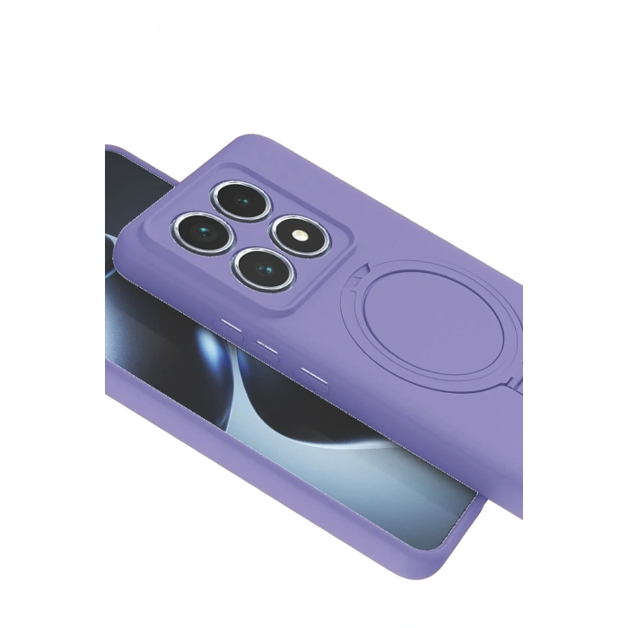 HarmonyAura Xiaomi Mi 14T Pro Regal Magsafe Standlı Kapak - Lila