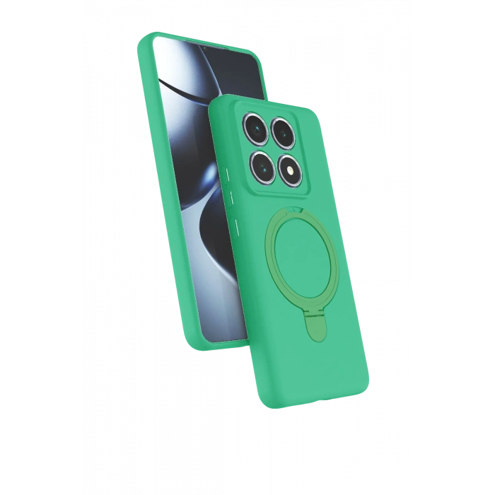 HarmonyAura Xiaomi Mi 14T Pro Regal Magsafe Standlı Kapak - Yeşil
