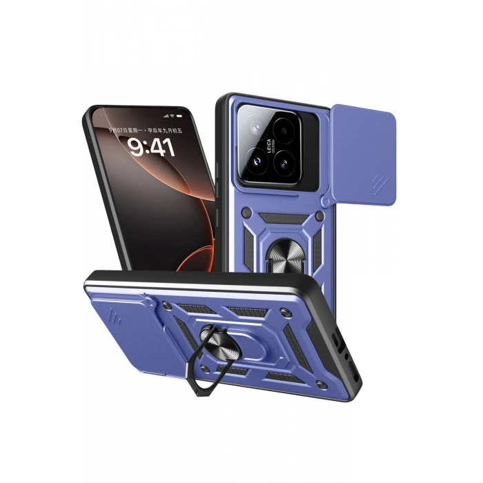 HarmonyAura Xiaomi Mi 15T Pars Lens Yüzüklü Silikon - Lacivert